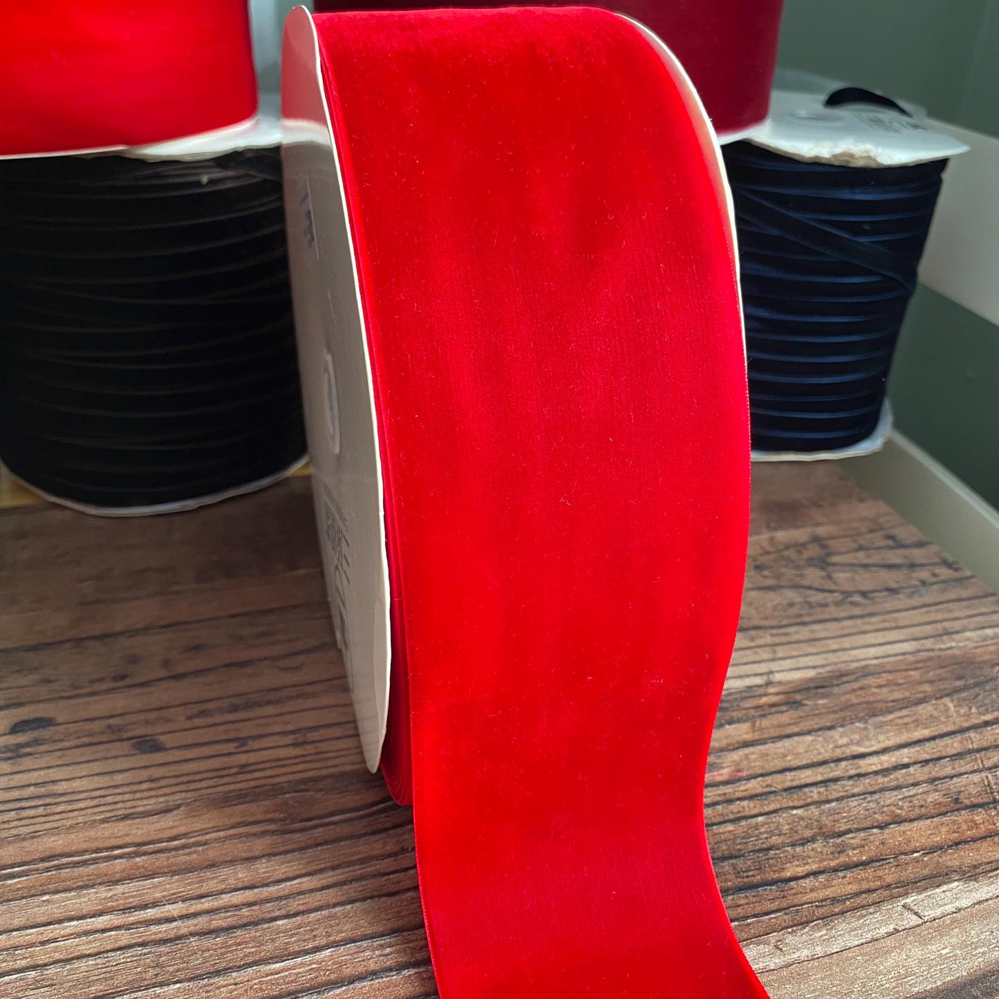 75mm Red velvet ribbon