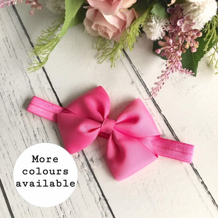 ALL COLOURS 3.5 inch tux bow baby headband