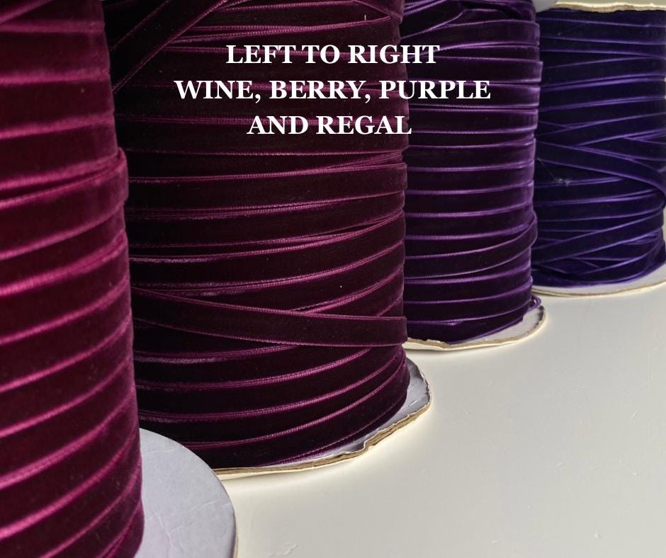 6 pack Purple velvet bows 4 inch