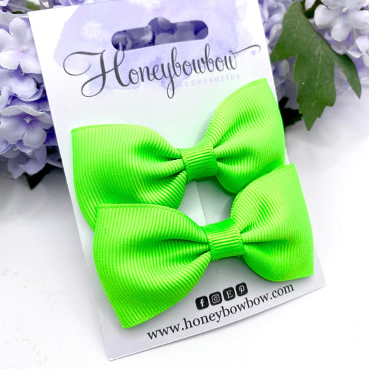 3 inch Neon green classic bows