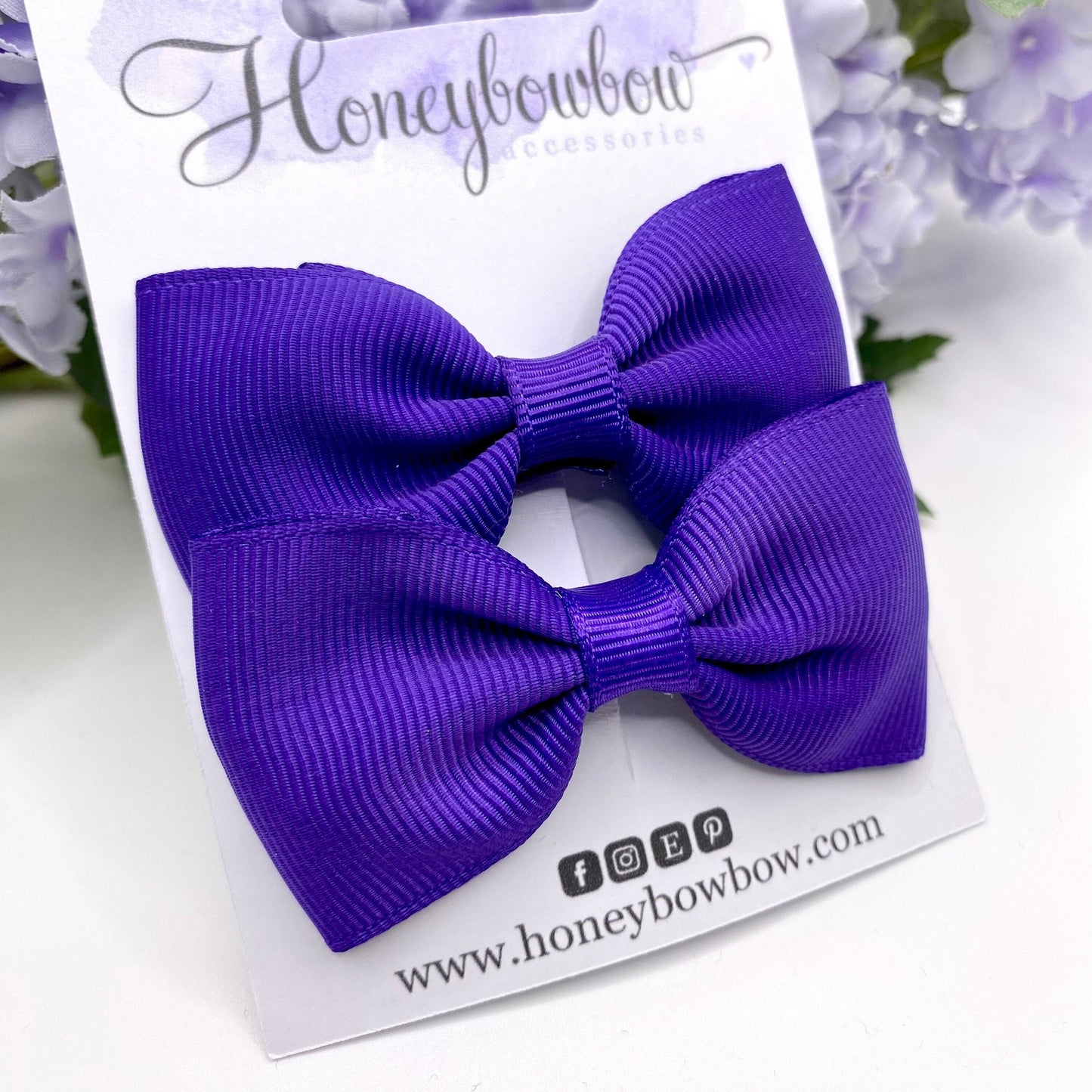 3 inch Regal purple classic bows