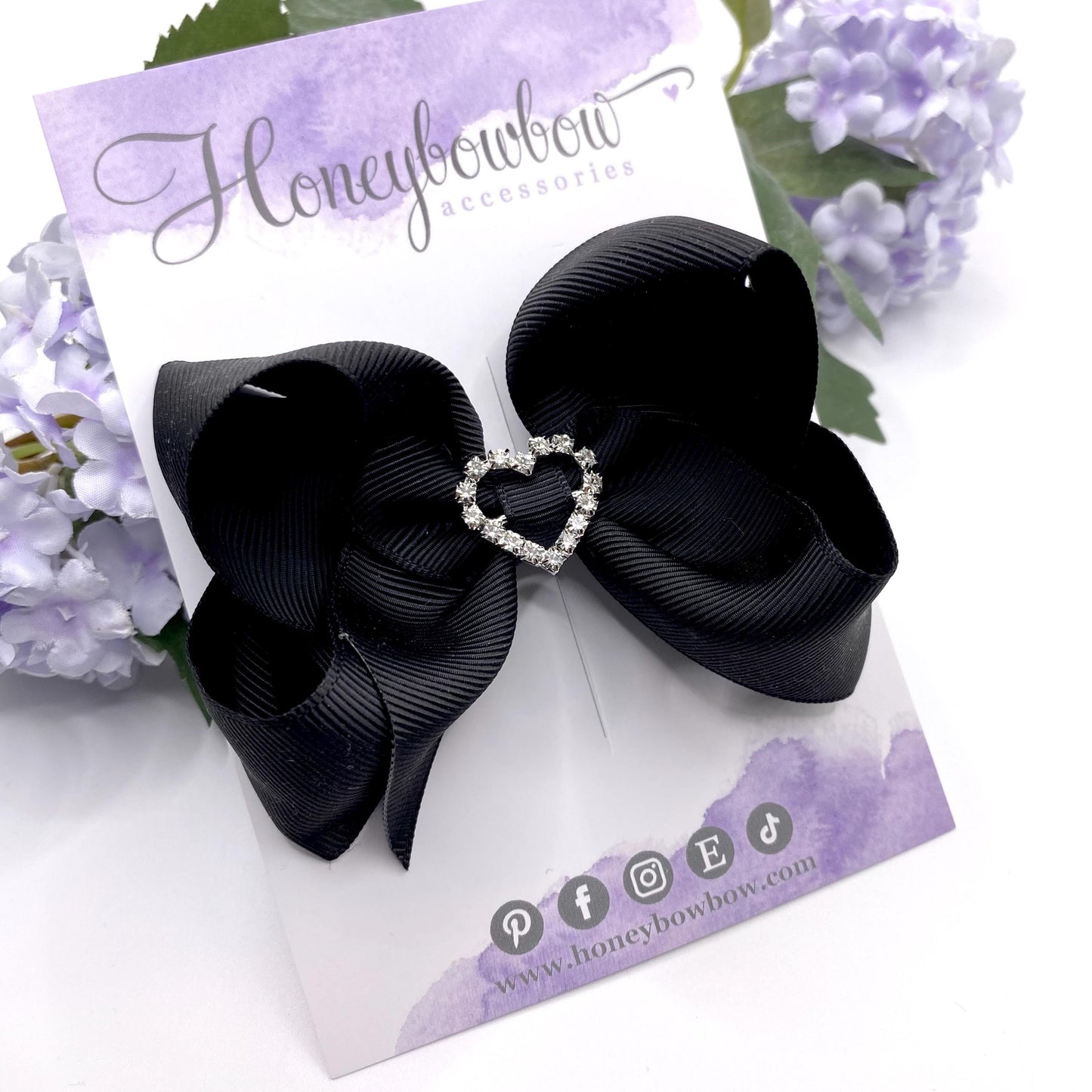 4.5 inch Black bowtique bow