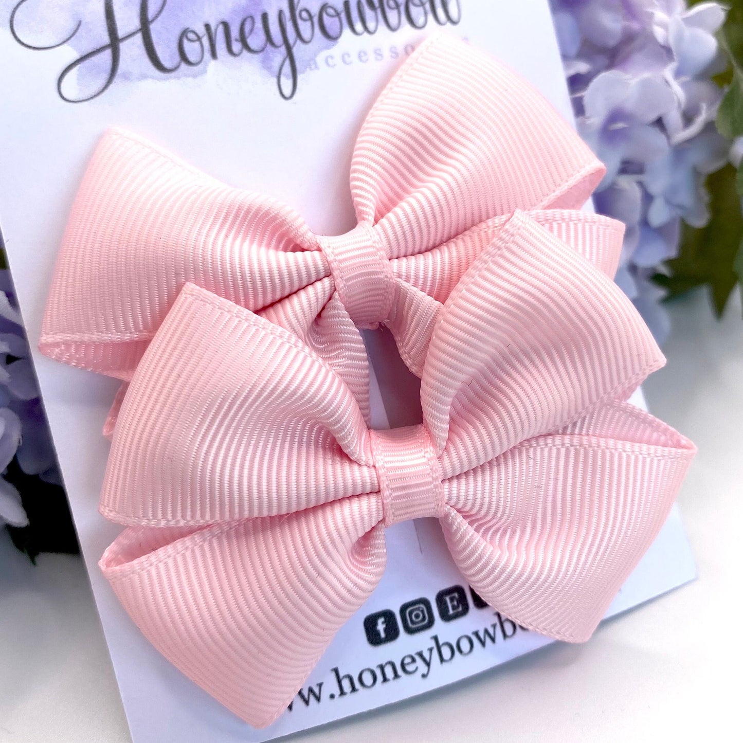 2.5 inch Pearl pink tux bows