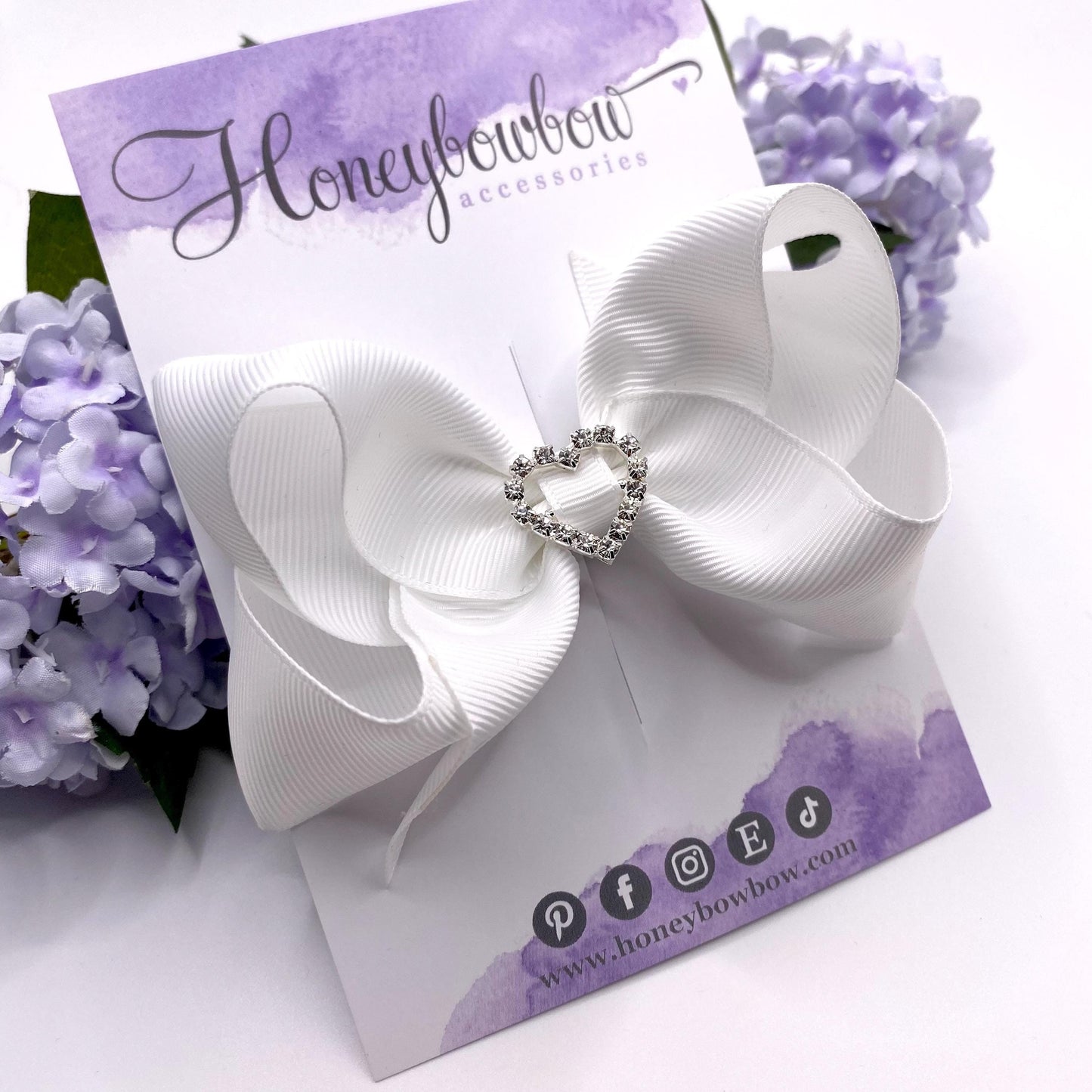 4.5 inch White bowtique bow