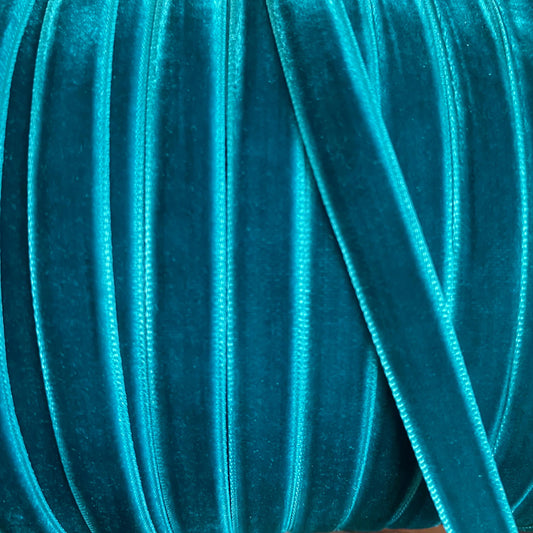 10mm teal velvet ribbon