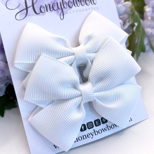 2.5 inch White tux bows