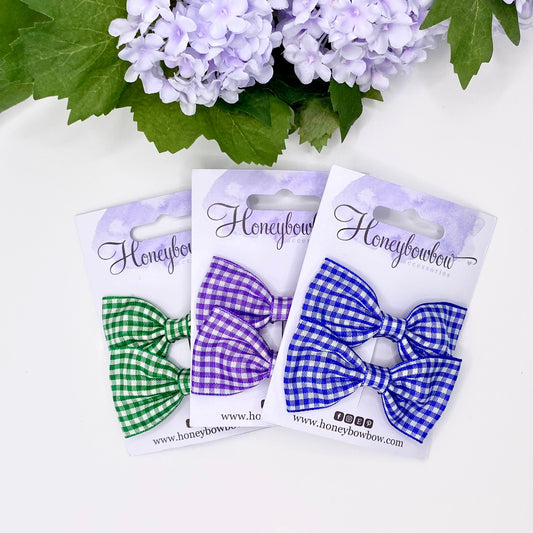 ALL COLOURS 3 inch gingham classic bows
