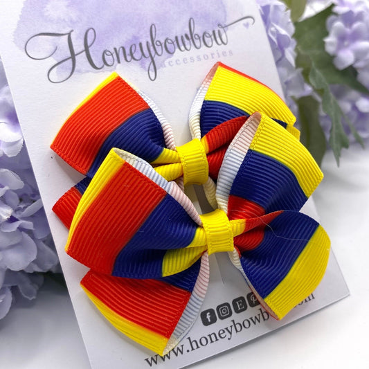 2.75 inch Romania flag hair bows