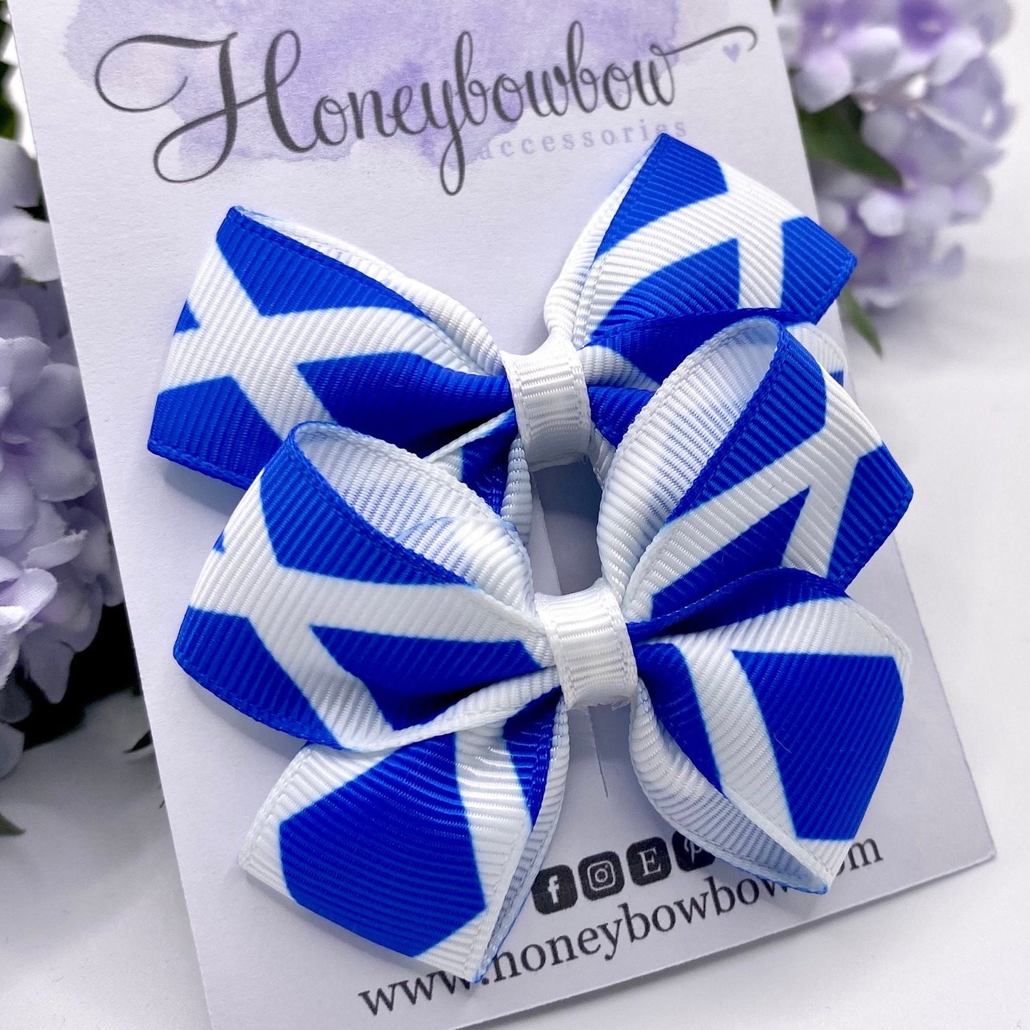 2.75 inch Scotland flag hair bows