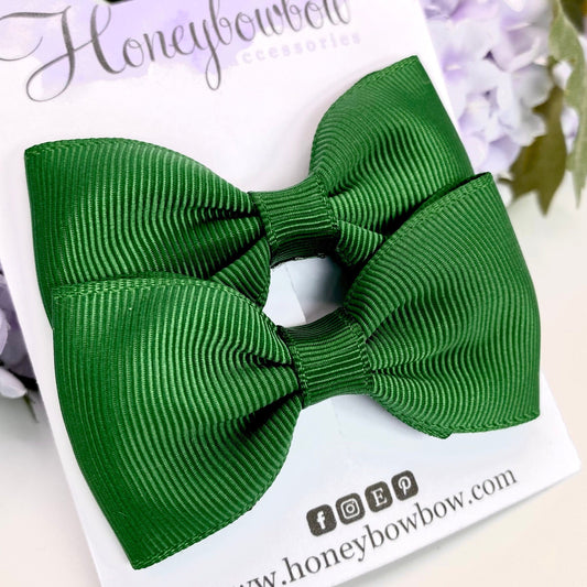 3 inch Forest green classic bows