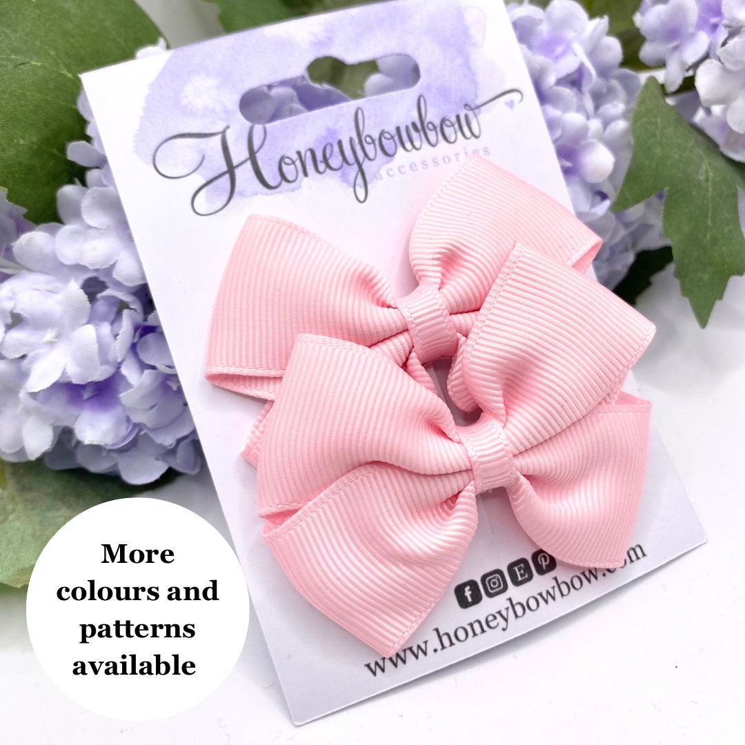 2.5 inch Neon pink tux bows