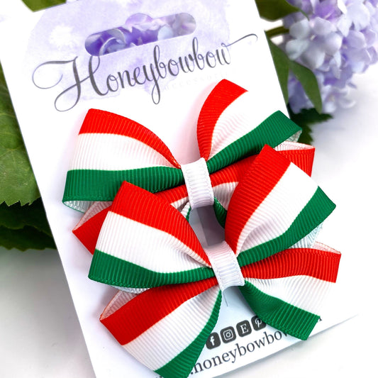 2.75 inch Hungary flag hair bows
