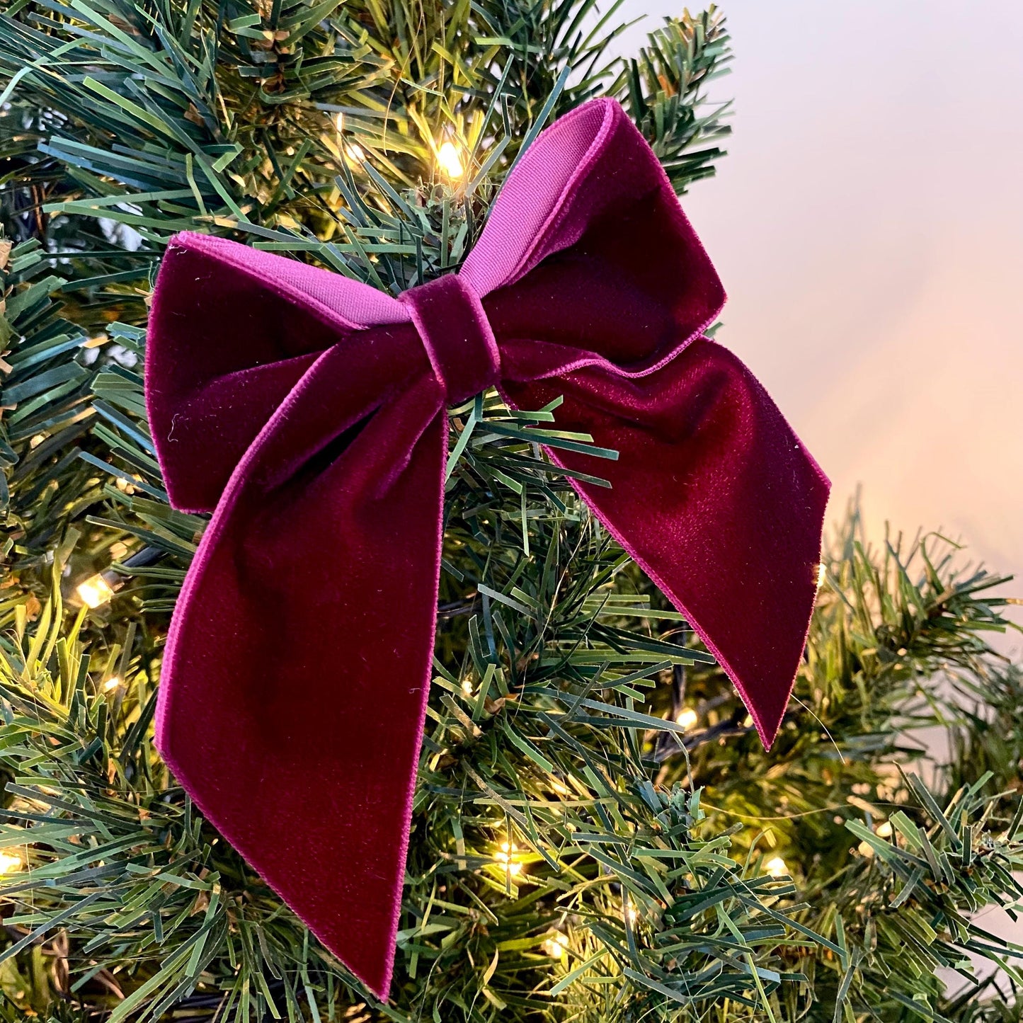 4 inch wine velvet bow