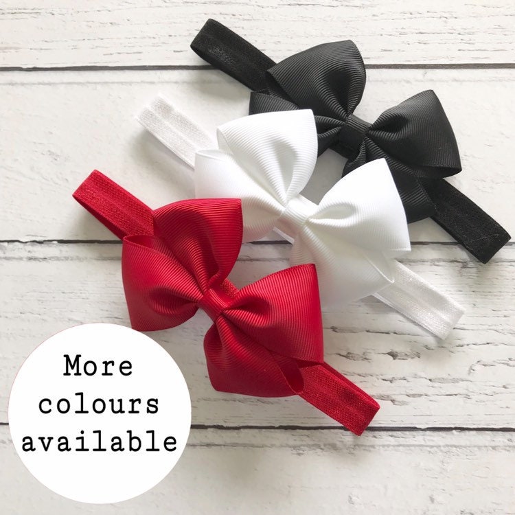 ALL COLOURS 3.5 inch tux bow baby headband