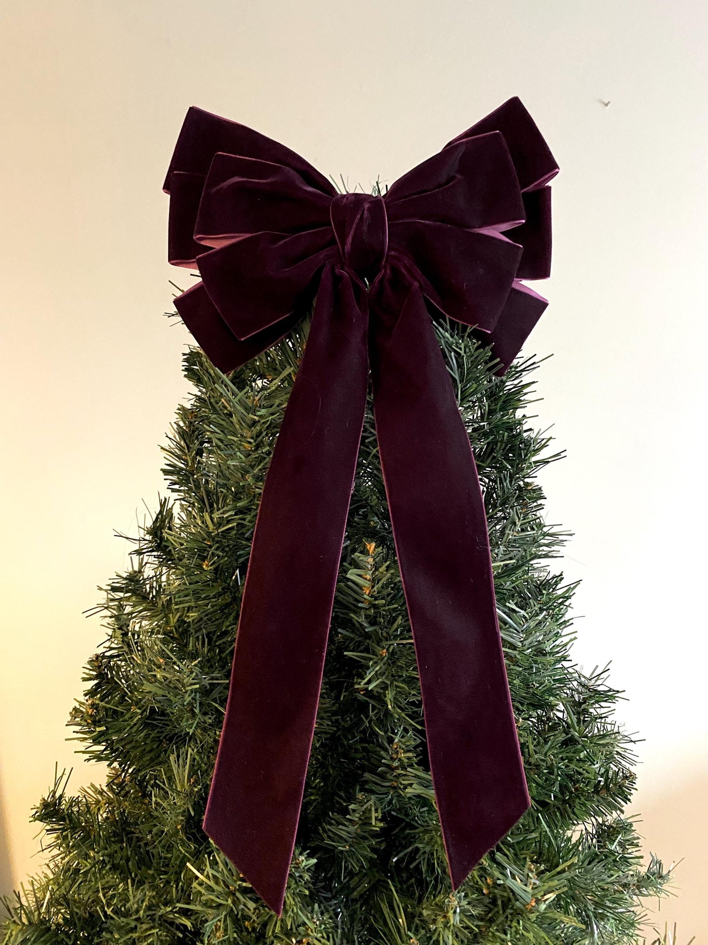 9 inch Purple velvet topper bow