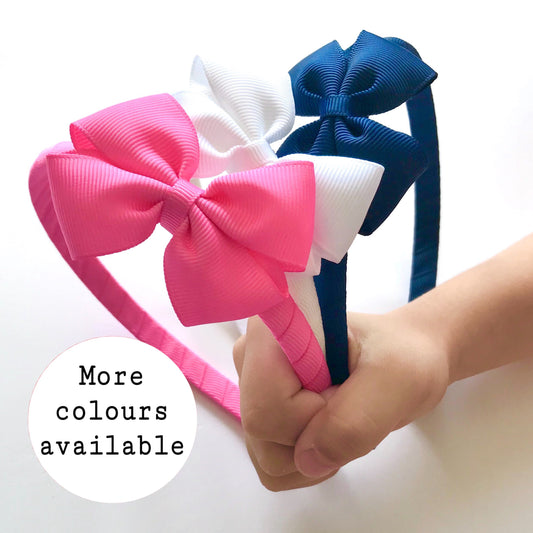 ALL COLOURS 2.5 inch Tux bow head band