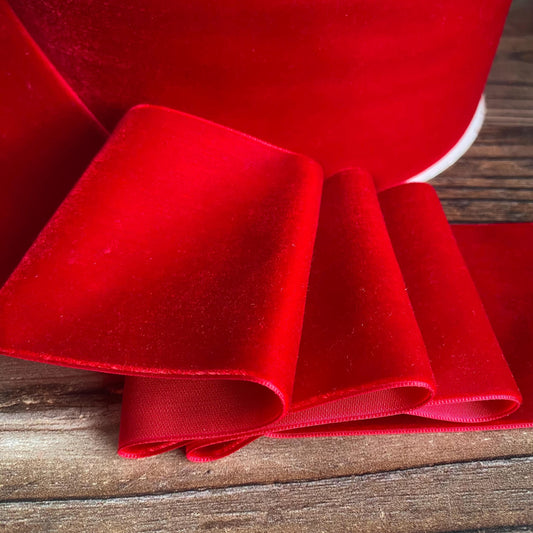 75mm Red velvet ribbon