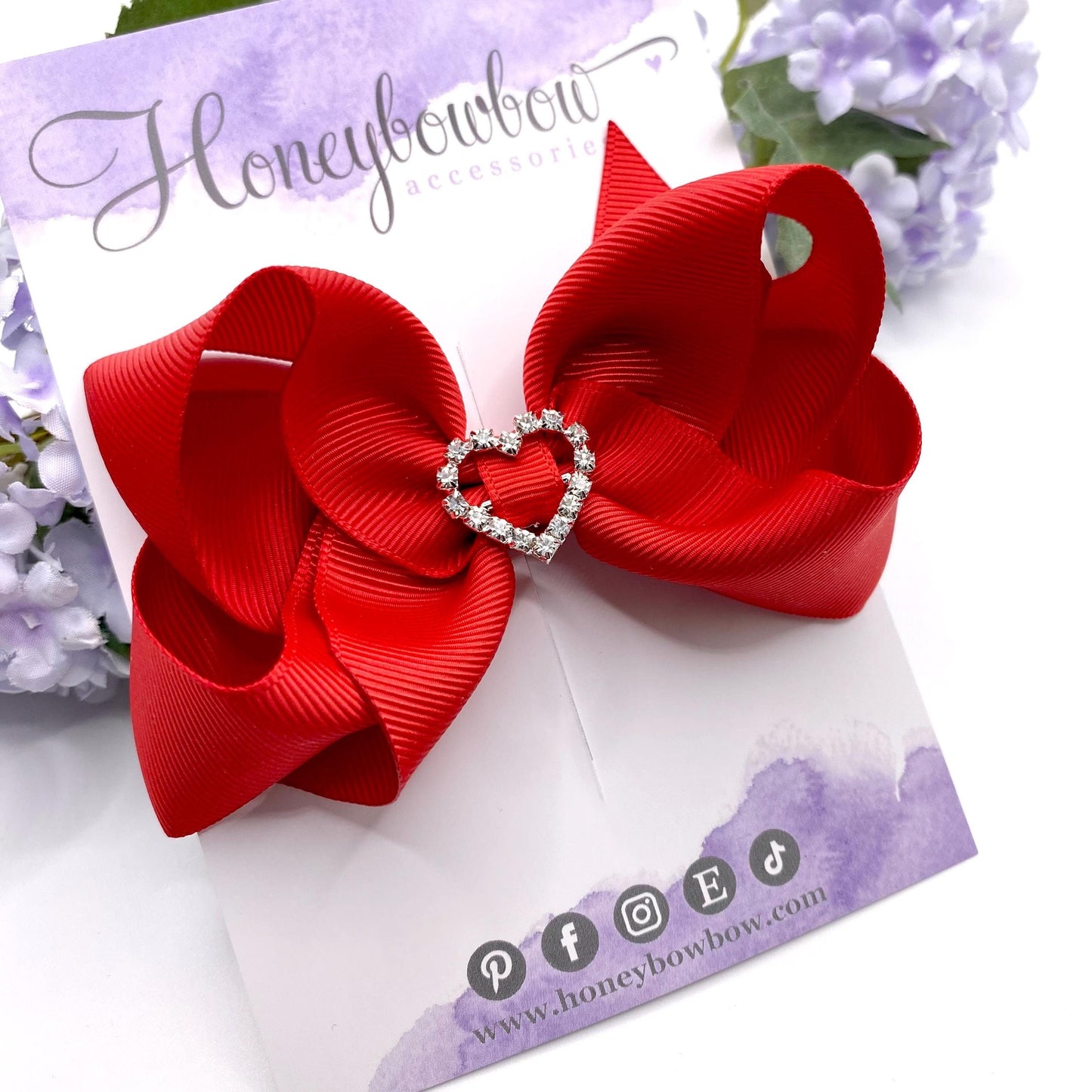 4.5 inch Red bowtique bows