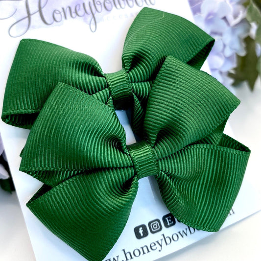 2.5 inch Forest green tux bows