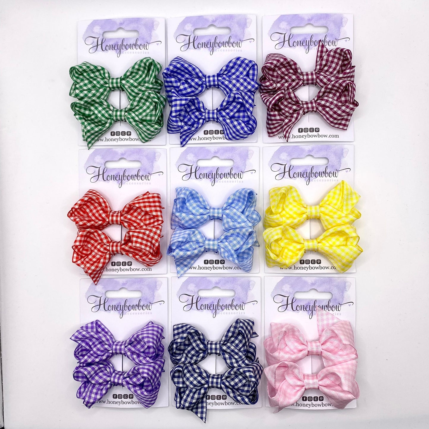 ALL COLOURS 2.75 inch Gingham bowtique bows