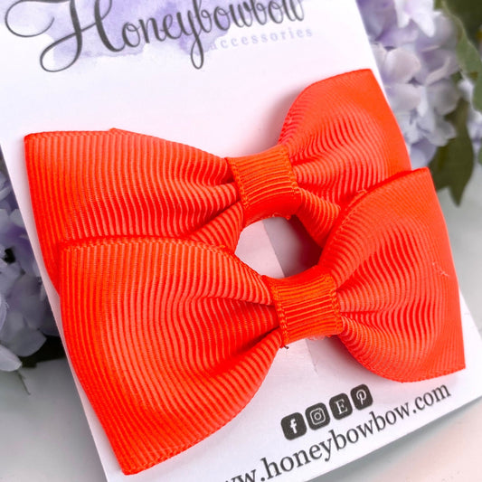 3 inch Neon orange classic bows