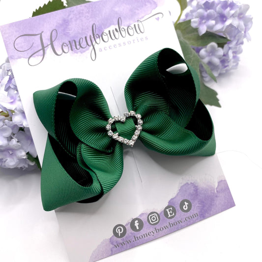 4.5 inch Forest green bowtique bow