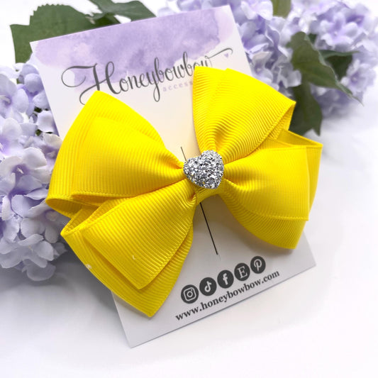 3.5 inch daffodil double tux bow