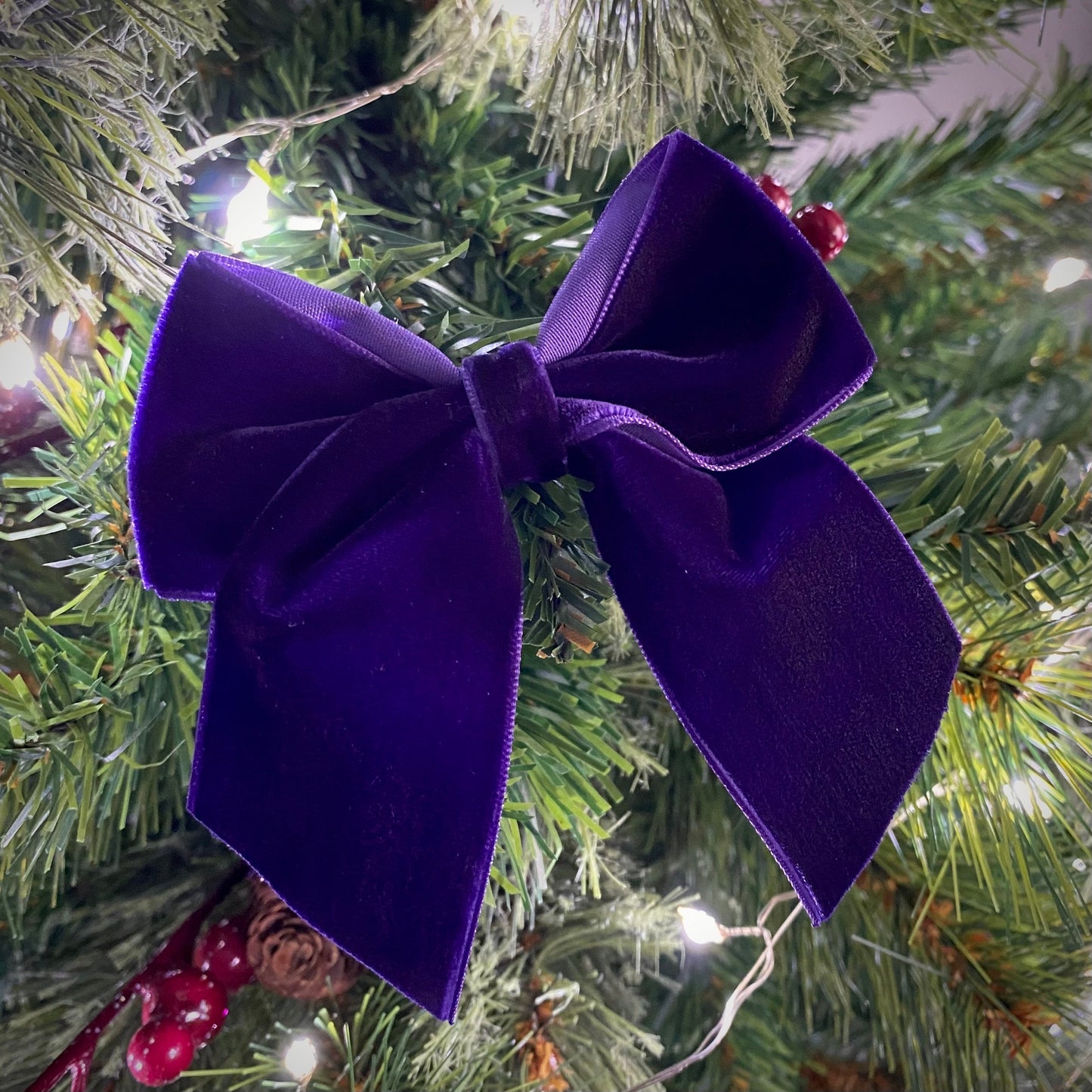 6 pack Regal purple velvet bows 4 inch