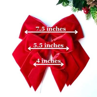 4 inch wine velvet bow