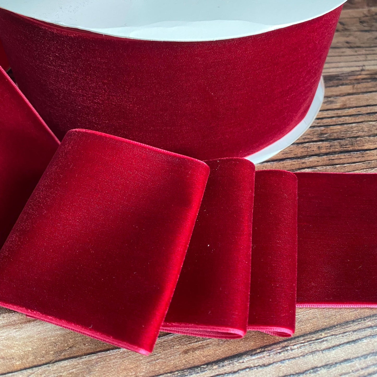75mm deep red velvet ribbon