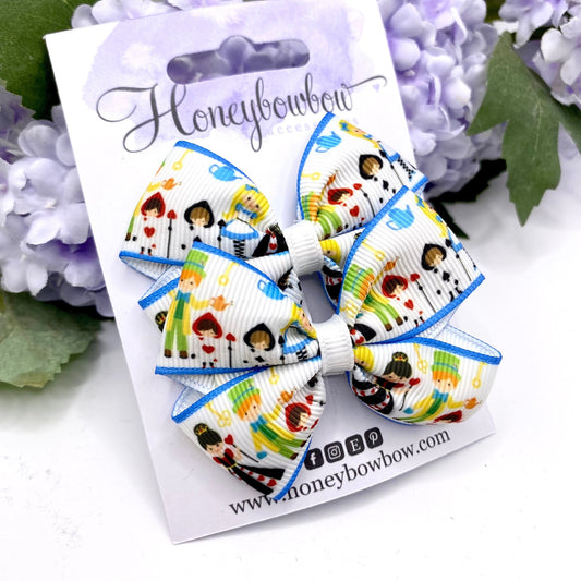 Alice hair bows, Alice in wonderland hair clips, mad hatter hair clips, queen of hearts