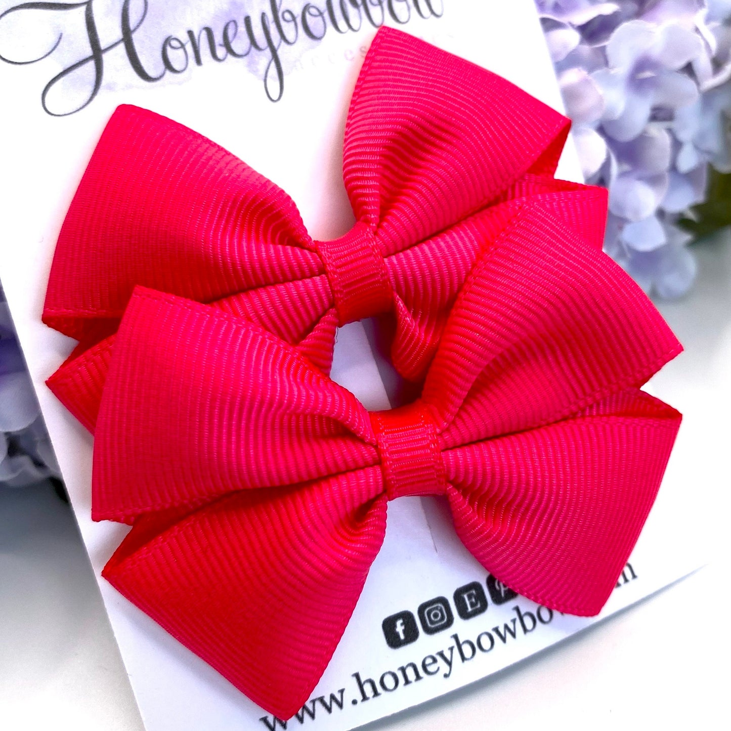 2.5 inch Shocking pink tux bows
