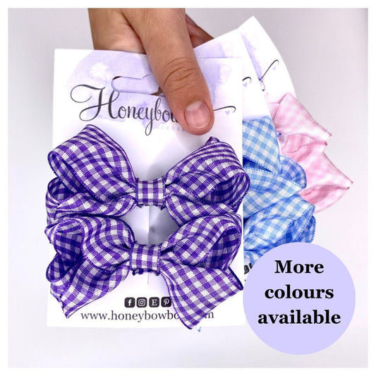 ALL COLOURS 2.75 inch Gingham bowtique bows