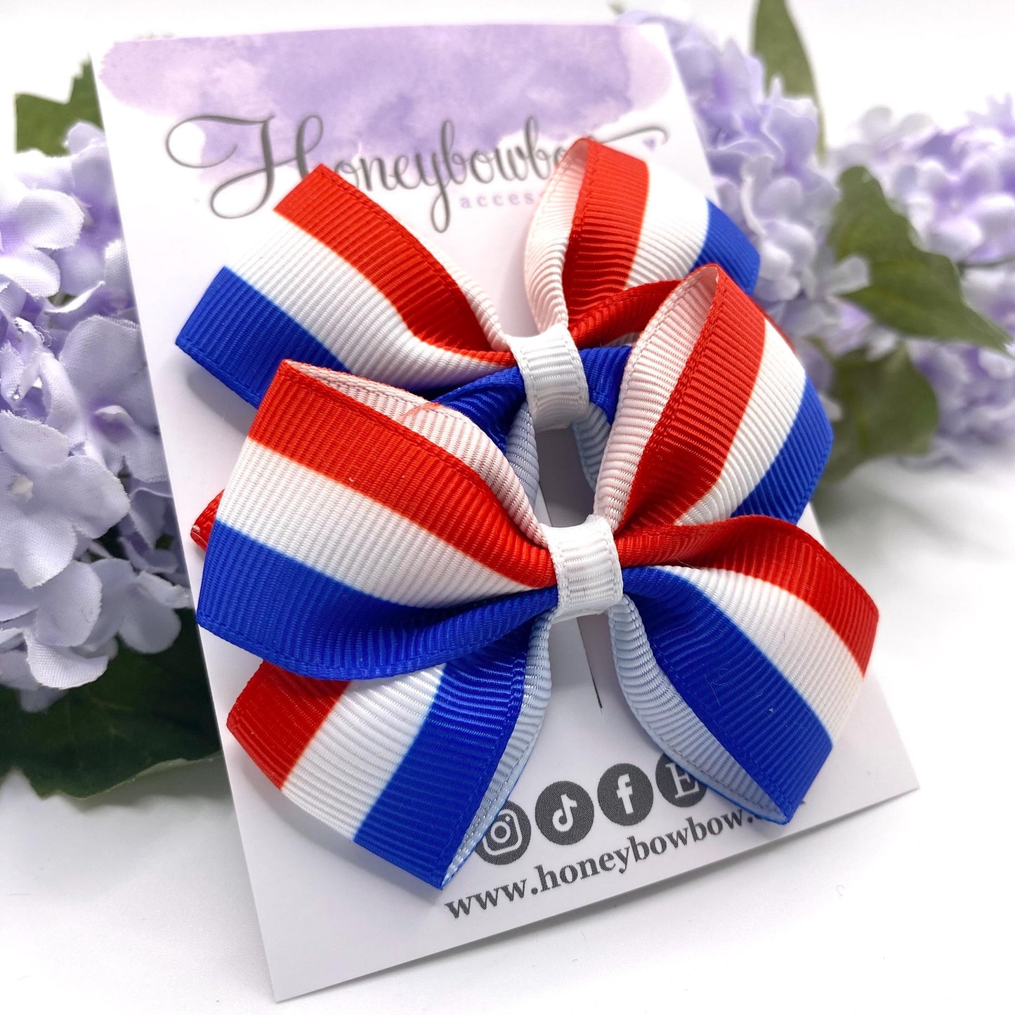2.75 inch Netherland flag hair bows