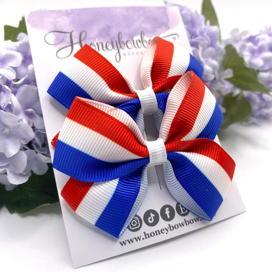 2.75 inch Netherland flag hair bows