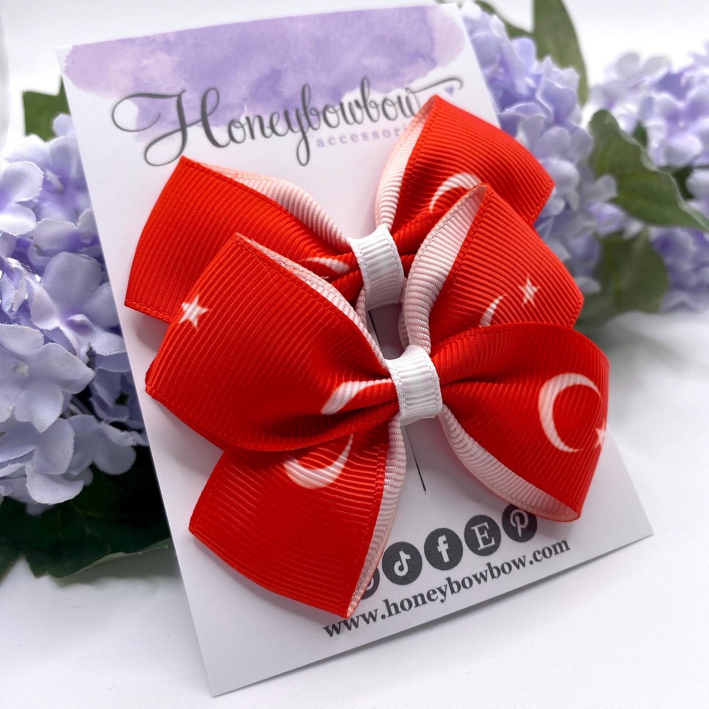 2.75 inch Turkey flag hair bows