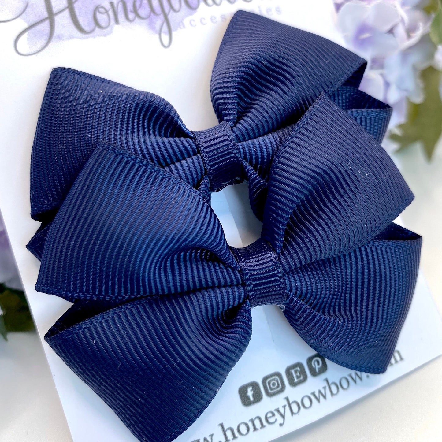 2.5 inch Navy blue tux bows
