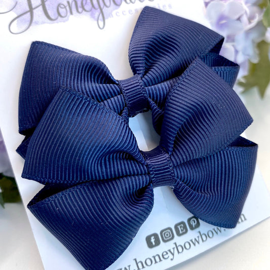 2.5 inch Navy blue tux bows
