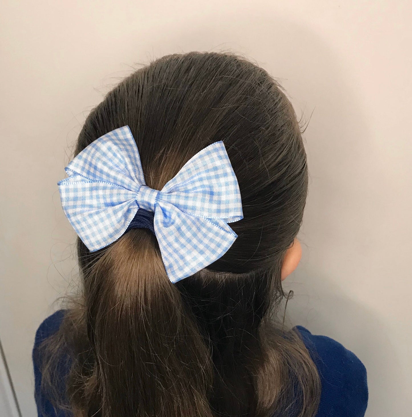 3.5 inch Light pink gingham tux bows