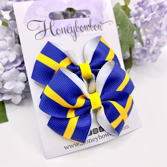 2.75 inch Swedish flag hair bows
