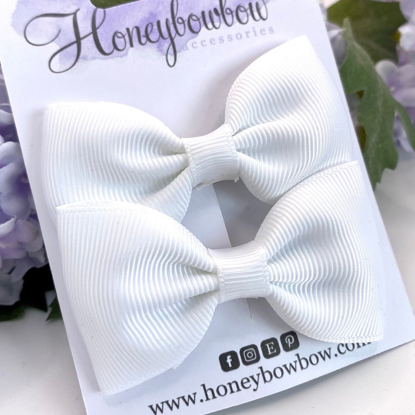 3 inch White classic bows
