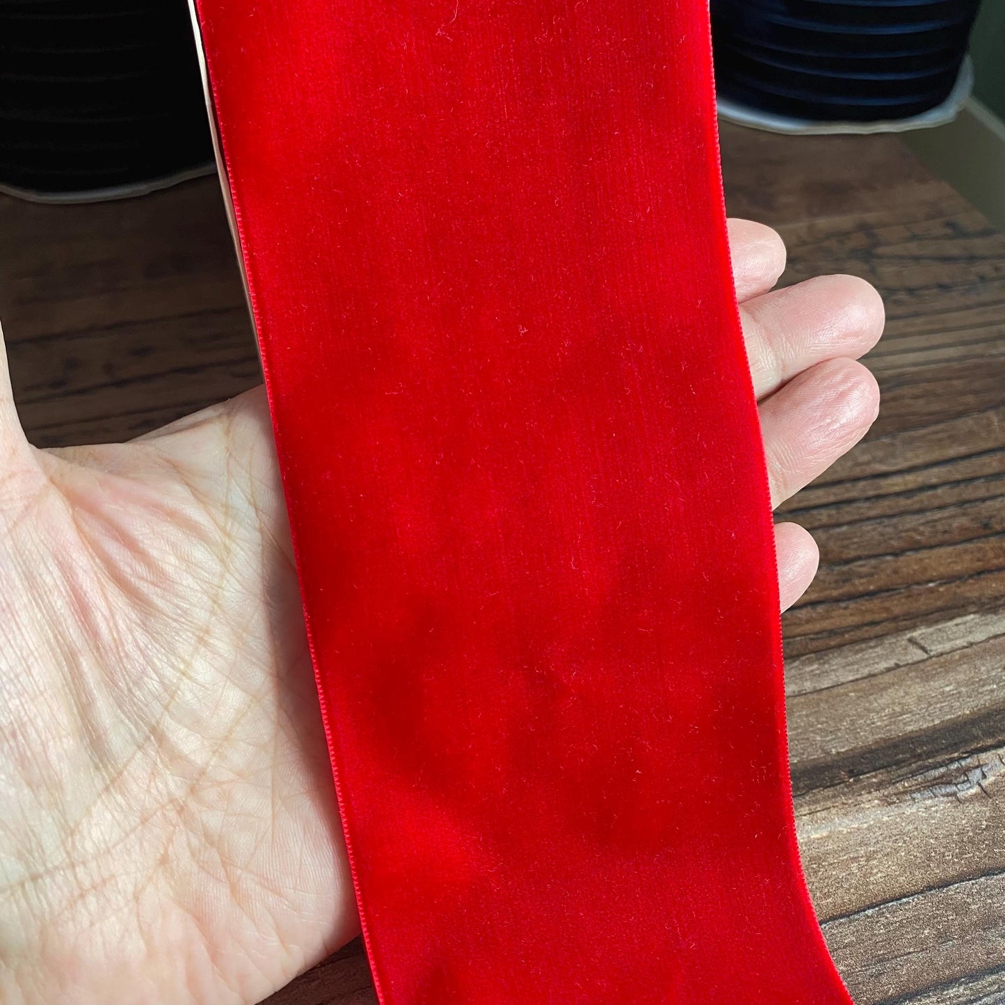 75mm Red velvet ribbon