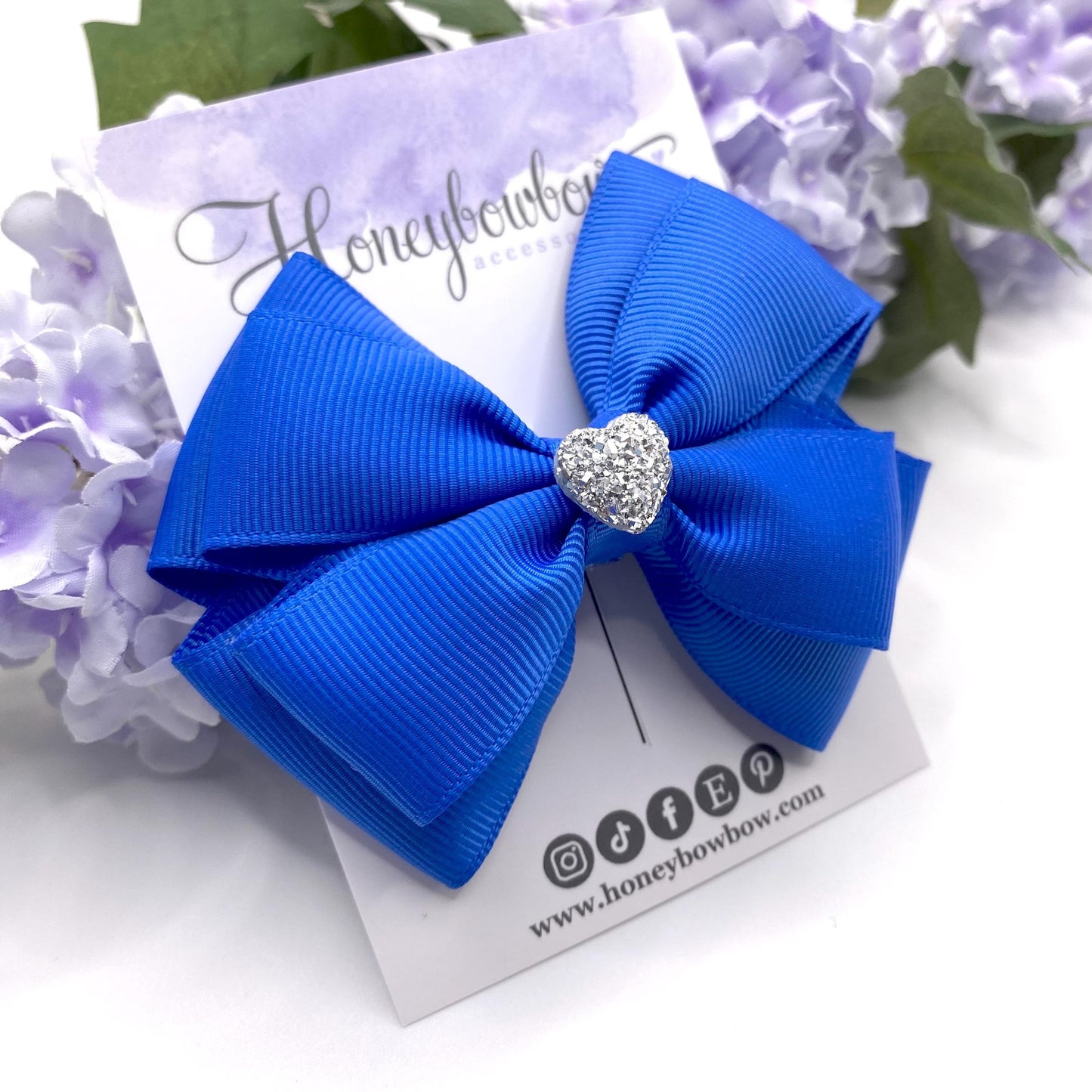 3.5 inch Royal blue double tux bow