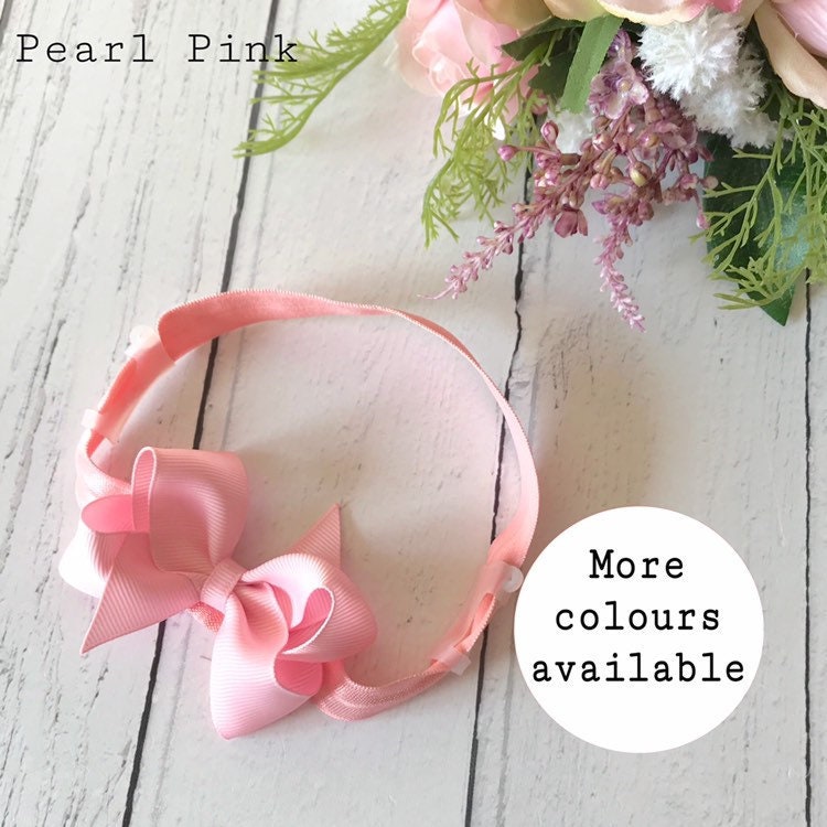 GIRLS hearing aid headband with 2.75 inch bowtique bow
