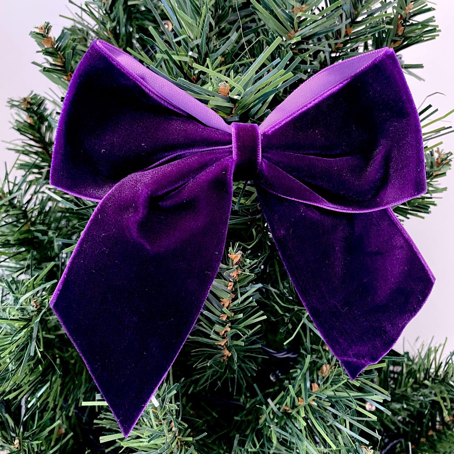 6 pack Purple velvet bows 5.5 inch