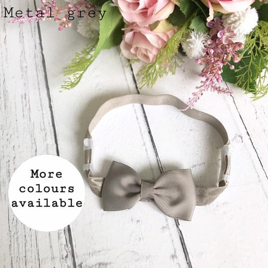 GIRLS hearing aid baby headband with 3 inch classic bow