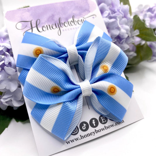 2.75 inch Argentina flag hair bows