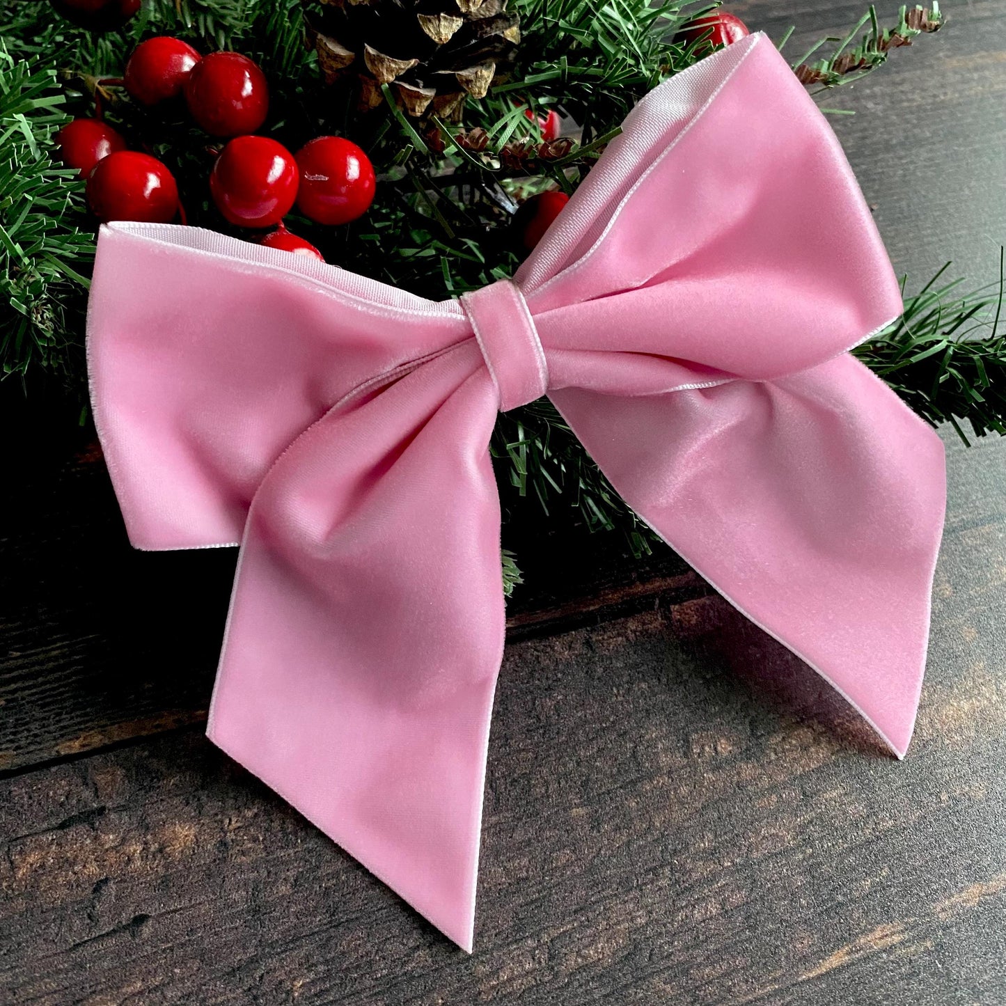 6 pack Baby pink velvet bows 5.5 inch