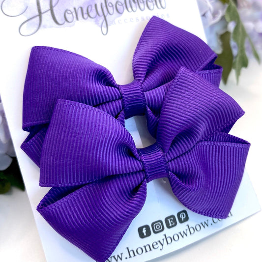 2.5 inch Regal purple tux bows