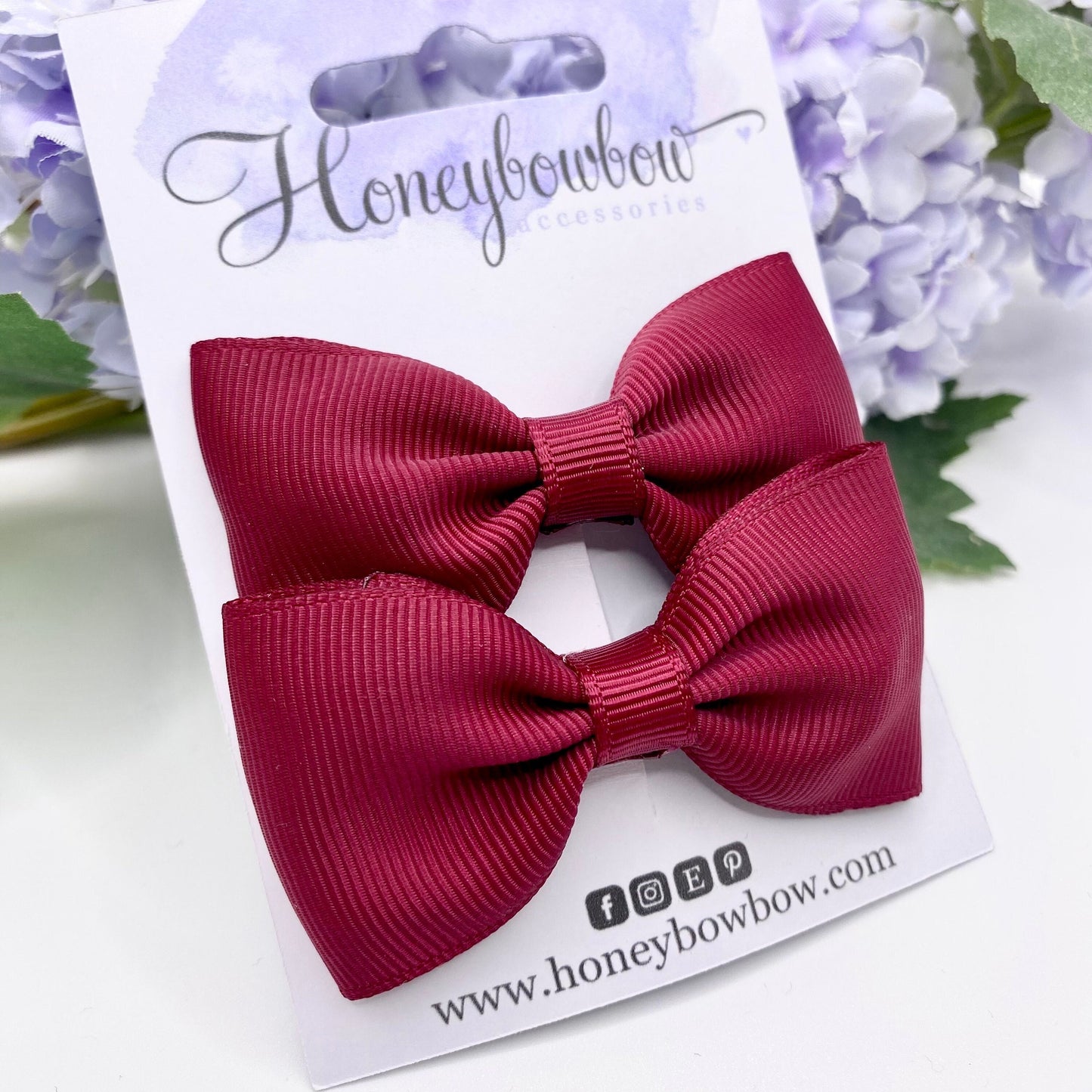 3 inch Burgundy classic bows